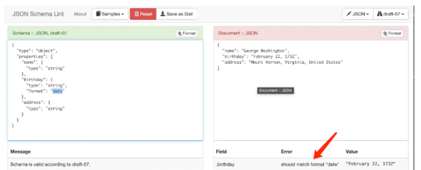 json合法性校验,json schema校验